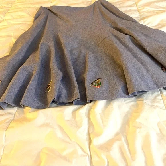 Anthropologie Elevenses Very special skirt w/embroidered BIRDS! on hem -so cute! - Picture 2 of 7